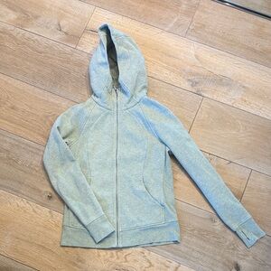 lululemon athletica Heathered Light Gray Full-Zip Hooded Jacket